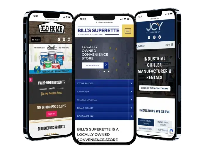 Showcase of mobile-first website designs on various devices